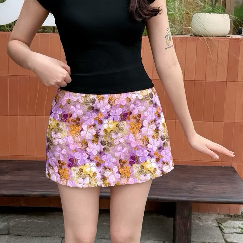 Chân váy hoa , Chân váy dáng ngắn hình in 3D  ( có bigsize) CV188 Golana | BigBuy360 - bigbuy360.vn
