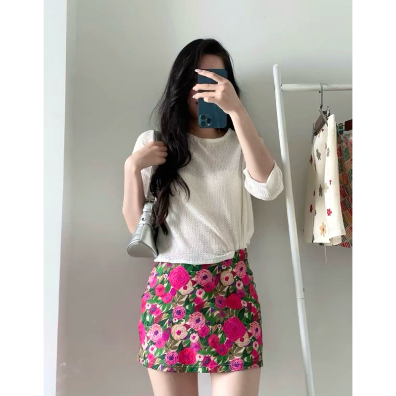 Chân váy hoa , Chân váy dáng ngắn hình in 3D  ( có bigsize) CV188 Golana | BigBuy360 - bigbuy360.vn