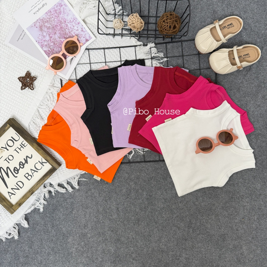 Áo Croptop Sát Nách Bé Gái Dễ Phối Đồ Màu Sắc Đáng Yêu- BabyBoo- PiBo Store-CRSN