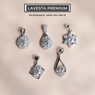  Mặt dây chuyền nữ bạc xi bạch kim đá Moissanite LAVESTA kiểm định GRA thiết kế đẳng cấp tinh tế 