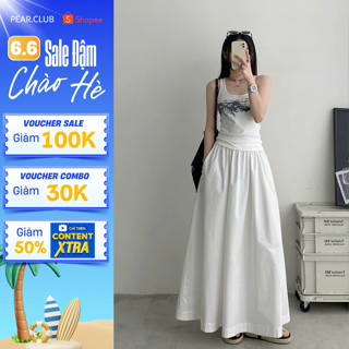 Chân váy nữ dáng dài chữ A PEARCLUB, váy suông dài BIGSIZE xòe chất cotton phong cách nhẹ nhàng, mặc đi chơi, đi làm V18