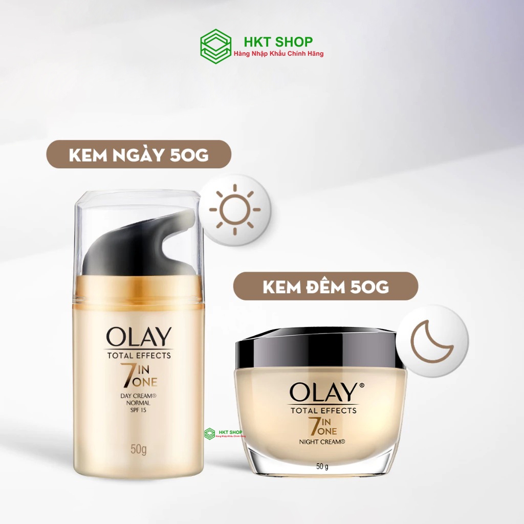 Kem Dưỡng Ngày /  Đêm Phục Hồi & Ngăn 7 Dấu Hiệu Lão Hóa OLAY TOTAL EFFECTS 50G [CÓ KEM LẺ] - HKT sh