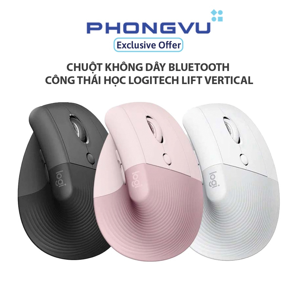Chuột không dây bluetooth công thái học Logitech Lift Vertical - Bảo hành 12 tháng
