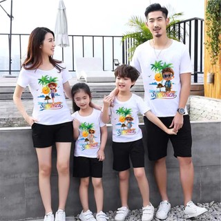 bộ gia đình (áo+quần) mầu GIA ĐÌNH LÀ SỐ 1 chất cotton mềm mịn đủ size từ 6-90kg