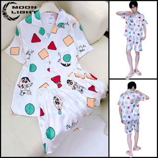 Bộ đồ ngủ nam bộ pijama nam vải lụa Latin mềm mại thoáng mát họa tiết hình Shin