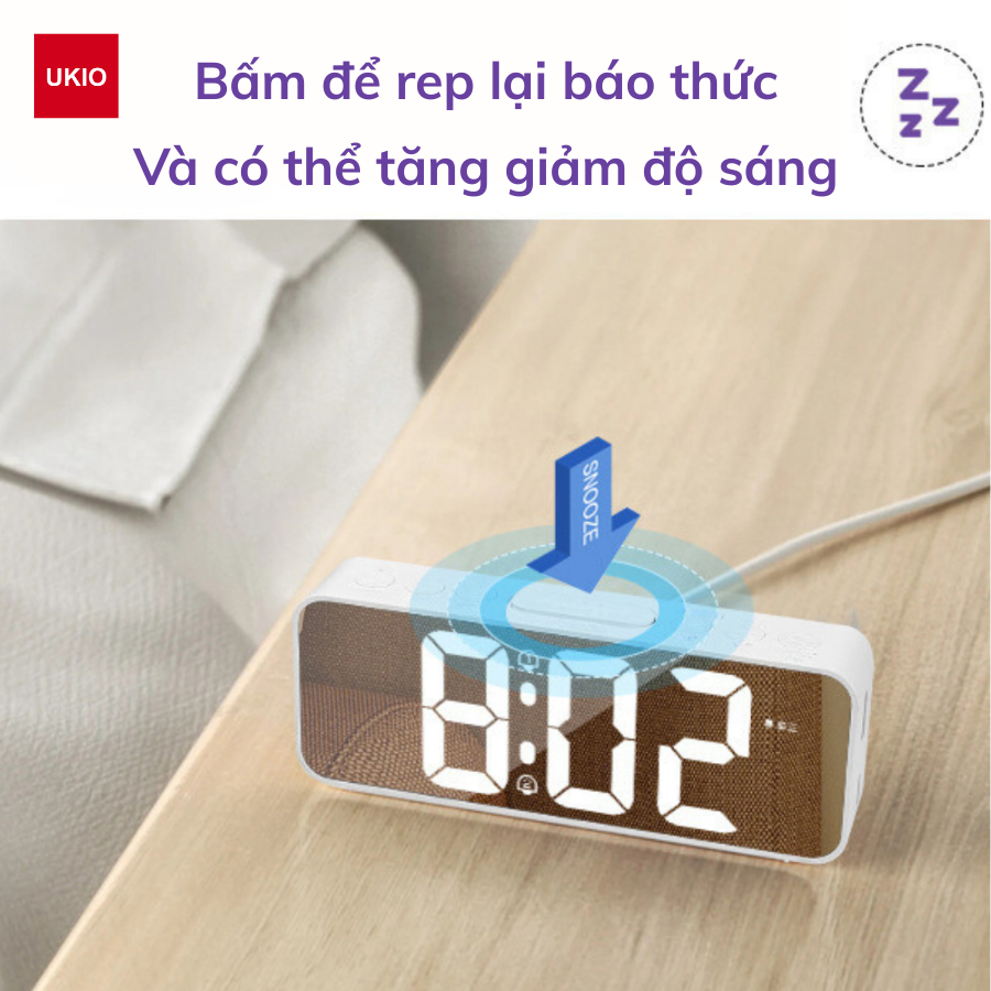 Đồng hồ led để bàn báo thức UKIO màn hình LCD cao cấp đo nhiệt độ , ngày, tháng | BigBuy360 - bigbuy360.vn