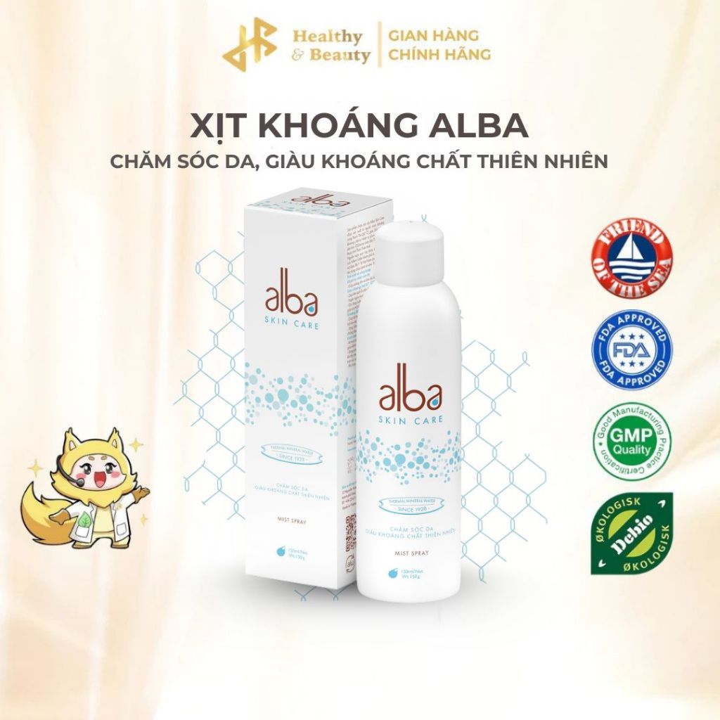 Xịt khoáng Alba Skincare cấp ẩm cho da tức thì, làm dịu và làm chậm lão hóa da