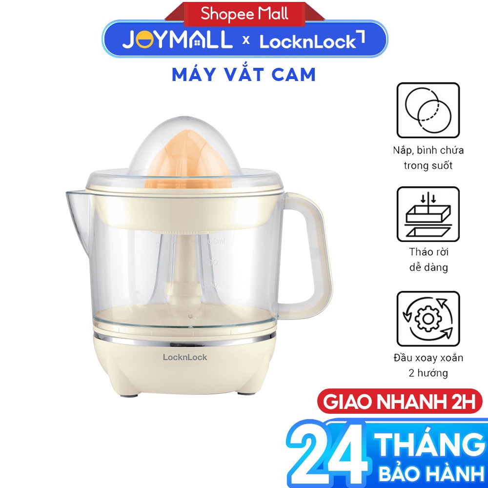 Máy Vắt Cam LocknLock EJJ231IVY Trắng Ngà 700ml 40W, Hàng Chính Hãng, Xoay Ép 2 Chiều - JoyMall