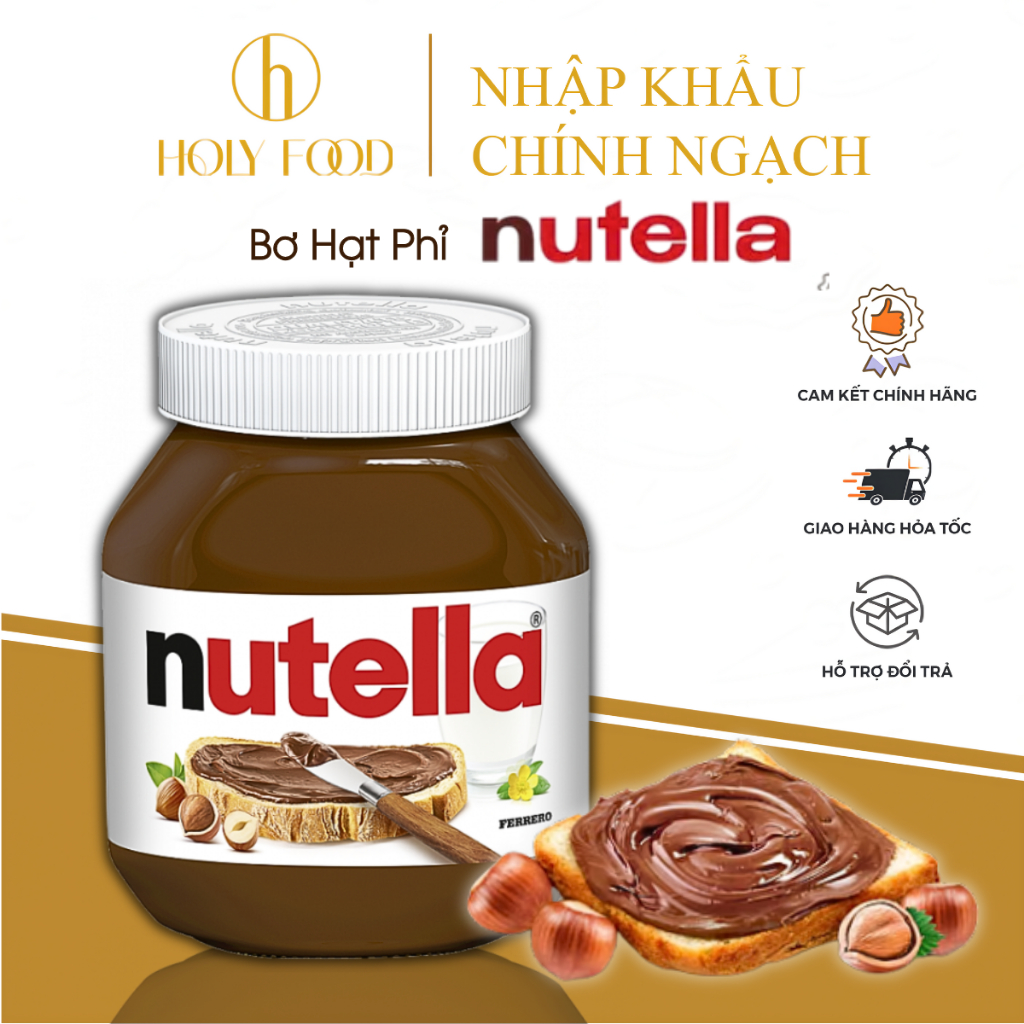 Hủ thủy tinh - Nội địa Đức - Bơ phết hạt phỉ socola  Nutella 350g & 750g, Nhập khẩu Châu Âu