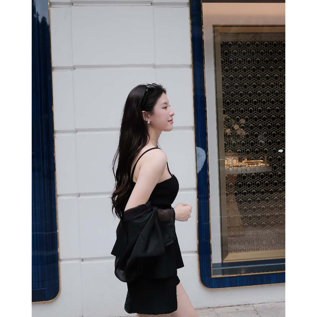 Charm Set - Set đồ nữ peplum hai dây phối áo khoác voan và quần dài,short chất liệu cao cấp thời trang thiết kế Hiin | BigBuy360 - bigbuy360.vn