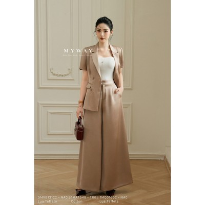 Sét Áo Blazer Ngắn Tay Quần Suông Nữ MY WAY Công Sở Sang Trọng 5MVB13122-1MQ01652 na0
