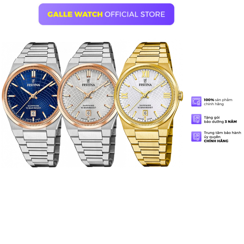 Đồng hồ nam Festina F2005 Swiss made - kính chống xước, chống nước 10ATM, chính hãng Thụy Sĩ