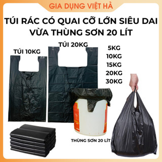 Túi Đựng Rác Có Quai, Bao Rác Đen Tự Phân Hủy, Túi Rác Siêu Dai, Size 5kg,10kg,20kg,30kg
