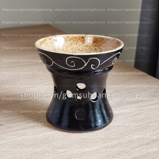Bếp xông tinh dầu đốt nến Bát Tràng