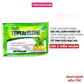 Viên ngậm giảm ho TEPTALISSINE (gói 2 viên ngậm) dai uy - Kẹo ngậm ho từ tinh dầu bạc hà