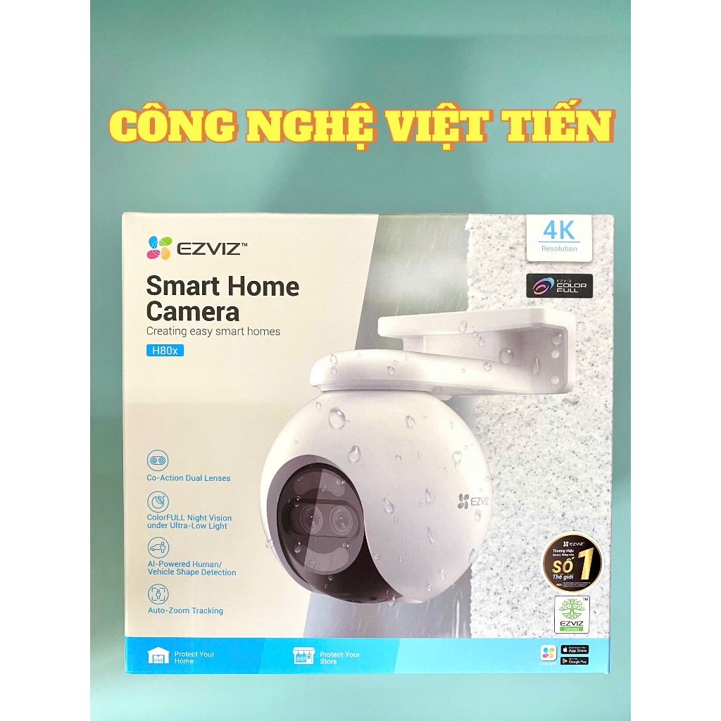 Camera wifi Ống Kính Kép Ezviz H80X 8MP 4K - Màu Ban Đêm Chân Thực,Báo Động,Đàm thoại