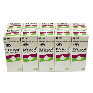  nước muối sinh lý Efticol Natri Clorid 0.9% rửa mắt mũi  10ml  lốc 10 chai 
