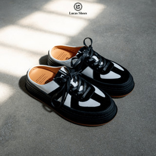 Giày Sục Lucas Gat Slip On, tối giản cho Nam Nữ, chất liệu da bò, đế khâu cao 4,5cm, dễ phối đồ