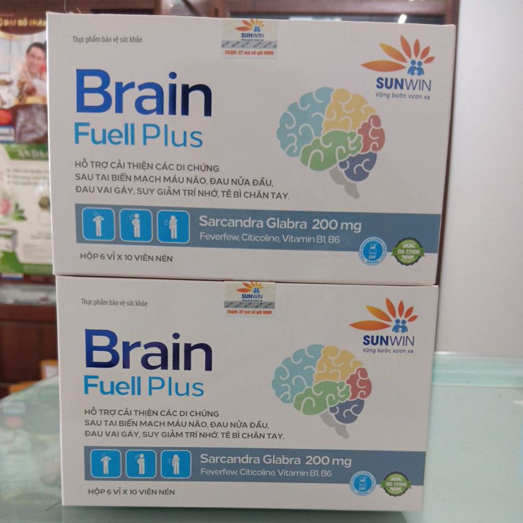 Bổ Não Brain Fuell Plus hộp 60 viên  hỗ trợ giảm Đau Đầu, Chóng Mặt, Hạn Chế Di Chứng Sau Tai Biến