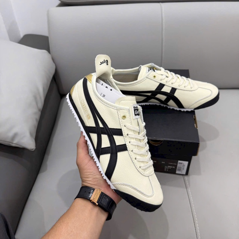 Giày Thể Thao 0n'itsuka Ti'ger Mexico 66 ' White Black Gold ' [ Bản Best ]
