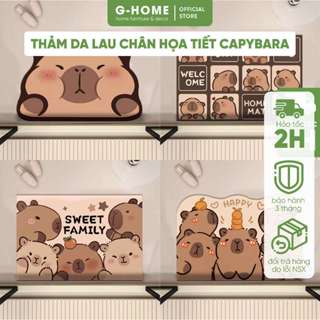Thảm lau chân Capybara Ghome chống trơn trượt, chống thấm tốt Thảm họa tiết Capybara TD24M2