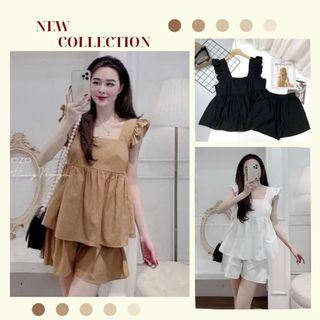 Set Váy Cánh Tiên Babydoll Tiểu Thư Phong Cách Hàn Quốc Lolita Sang Chảnh