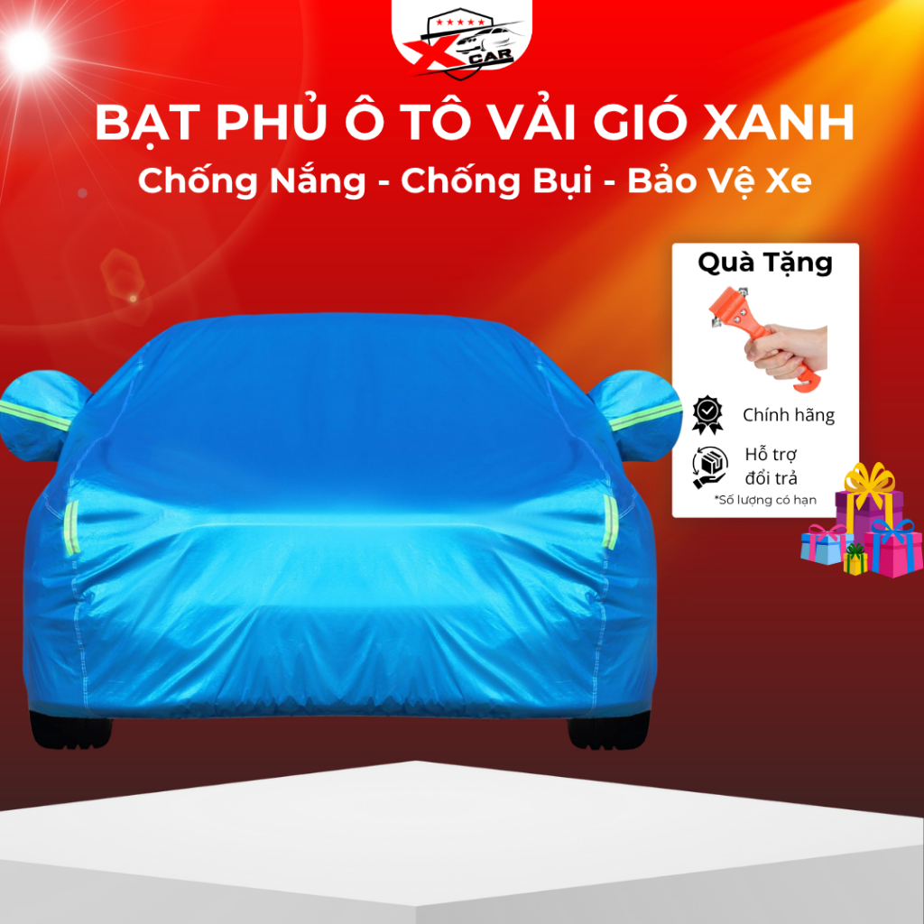 Bạt Phủ Gió Xanh NANO Cho Ô TÔ, Chống nắng, Chống mưa, Chống xước cho xe, BH 1 Năm