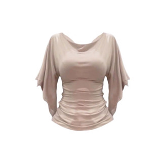 Áo trễ vai tay loe ngắn form ôm chít eo