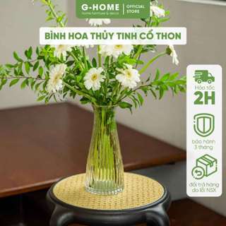 Bình hoa thủy tinh cổ thon cao Ghome bình bông lọ hoa thủy tinh độc đáo decor BTT24M9