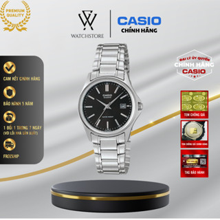 Đồng Hồ Nữ Casio LTP-1183A-1ADF Màu Đen Kim Trắng Mặt Kính Khoáng Size 28.5mm Kháng Nước Dây Kim Loại Chính Hãng
