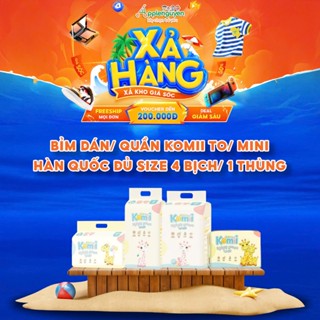 ( RẺ VÔ ĐỊCH ) (DEAL SHOCK) Bỉm dán/quần Komii Hàn Quốc 1 thùng 4 bịch đủ size NB46/S42/M38/M36/L32/XL30/XXL28