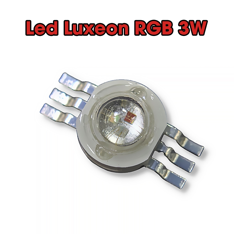 Led luxeon hạt 3W, 3 chân ( đổi màu) rgb, đế đồng