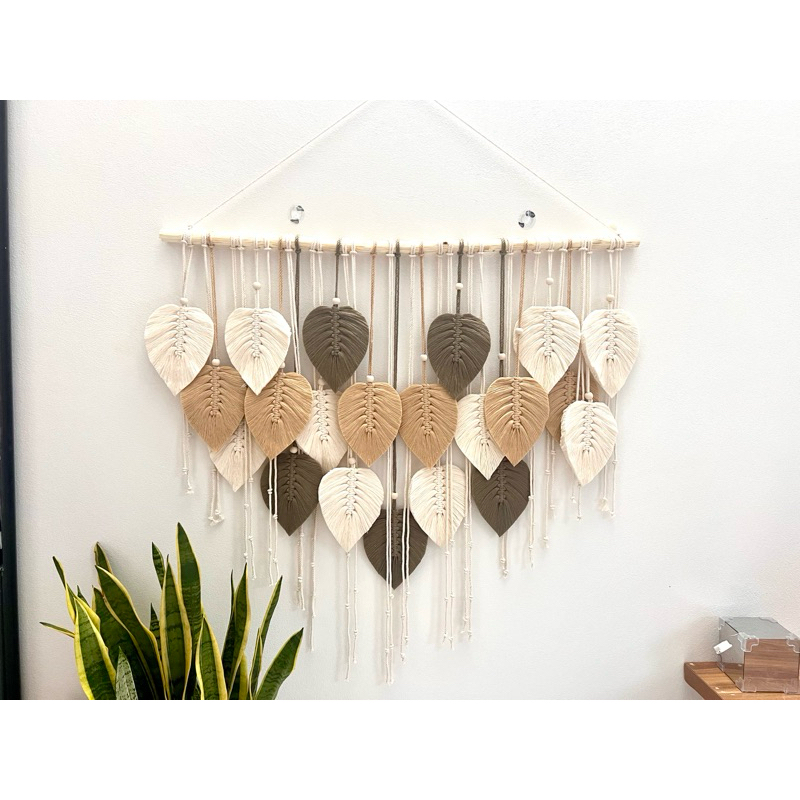 [ mành treo rèm treo phòng ngủ phòng khách] macrame trang trí siêu độc đáo kem sữa treo cây
