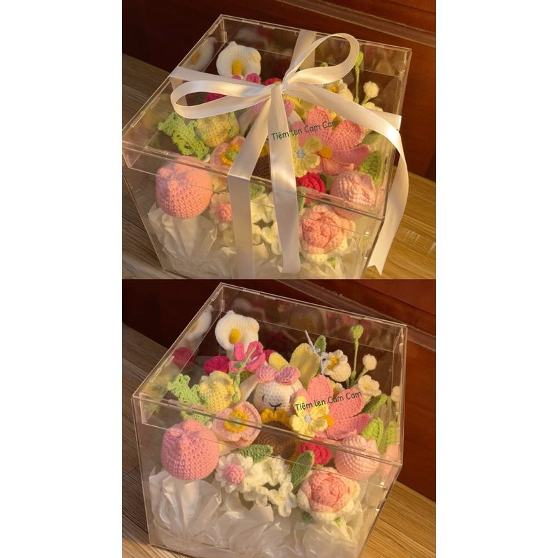 Box hoa bằng len xinh iuu