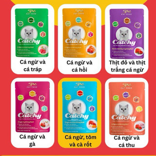 (Combo 12 Gói) Pate Catchy Cho Mèo Từ Thịt Thật 70g