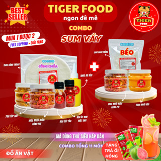 COMBO Bánh tráng phơi sương TIGER FOOD Bánh Tráng + Muối Tôm Hành Phi + Bơ béo + Tóp Mỡ + Sốt tắc FREESHIP Đồ ăn vặt