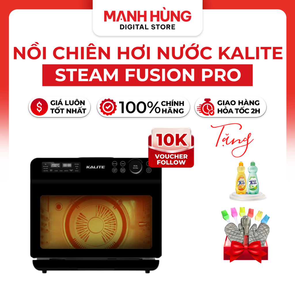 Nồi chiên hơi nước Kalite STEAM FUSION PRO 4in1 - Dung 20 lít -  Bảo hành Chính hãng 24 tháng