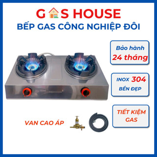   Hỏa Tốc  - Bếp ga công nghiệp đôi inox 304 bếp khè công nghiệp tiết kiệm gas 