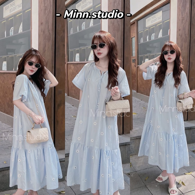 [Minn.studio] Váy Thô Boi thêu Hoa 2lớp (Hàng QCCC ), Váy Babydoll phom rộng