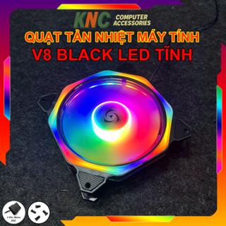 Quạt Tản Nhiệt Fan Led RGB V8 Kích Thước 12cm Sáng Tâm Và Viền Chuẩn Cắm Molex 4Pin - Không Cần Hub