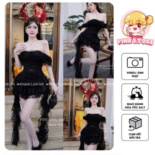 SET THIẾT KẾ ÁO LƯỚI CORSET PHỐI CHÂN VÁY REN TUARUA by PINKS.tore