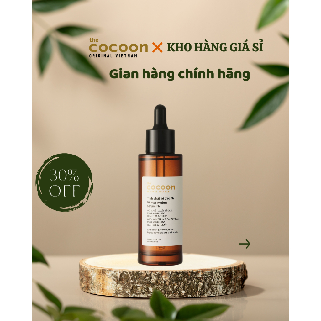 Tinh Chất Bí Đao Cocoon Winter Melon Serum N7 giảm Mụn Và Mờ Thâm 70ml