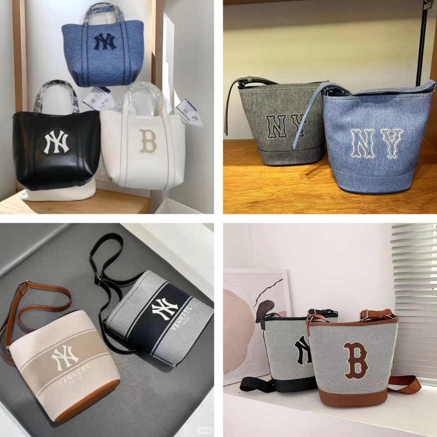 Túi Tote Canvas Xô MLB NY Basic New York Yankees Tote Bag Full Tag Code