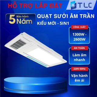 Quạt Sưởi Âm Trần TLC 5IN1 Diệt Khuẩn 60X30 Làm Mát Thông Gió Chiếu Sáng Sưởi Ấm, Bảo Hành 5 Năm