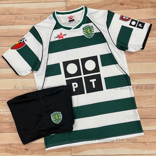  Bộ Quần Áo CLB Lisbon 2002  Áo Đá Banh Ronaldo - Vải Polyester Gai Thái Cao Cấp 