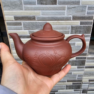 (ấm lẻ) Ấm trà đất nung Bát Tràng Màu Đen