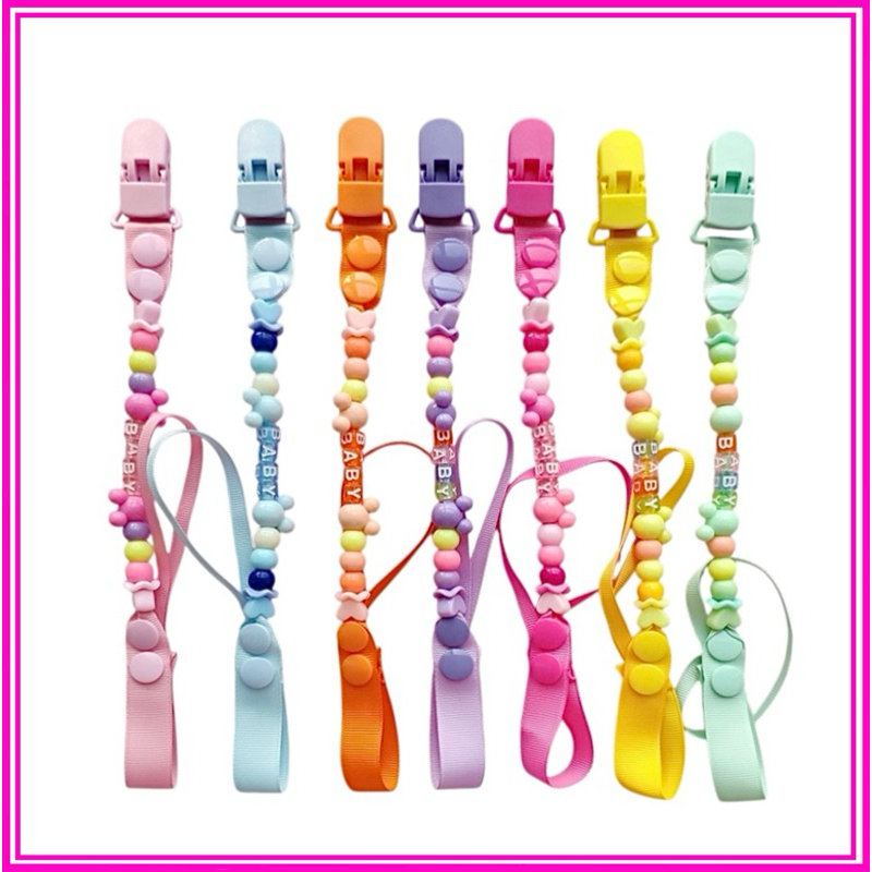 Dây đeo ti giả, gặm nướu chống rơi cho bé chất liệu nhựa không chứa BPA DK02