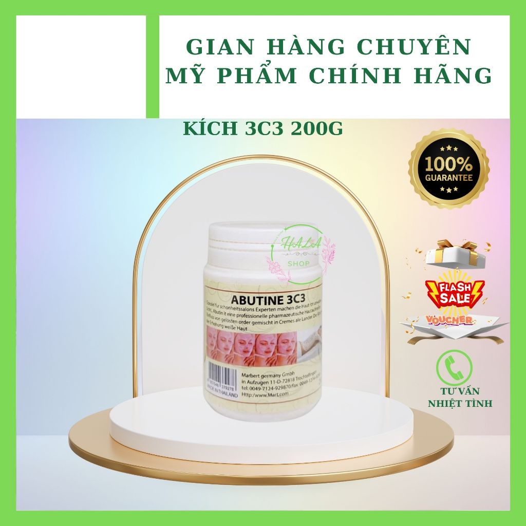 (CHÍNH HÃNG)Kem Kích Trắng Arbutine 3C3 Vàng 250g