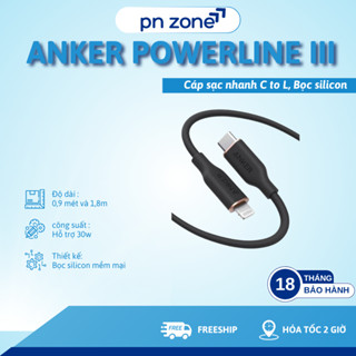 Cáp Sạc Anker PowerLine III A8662  C To L  A8662 0.9m A8663 1.8m - Bảo hành 18 tháng