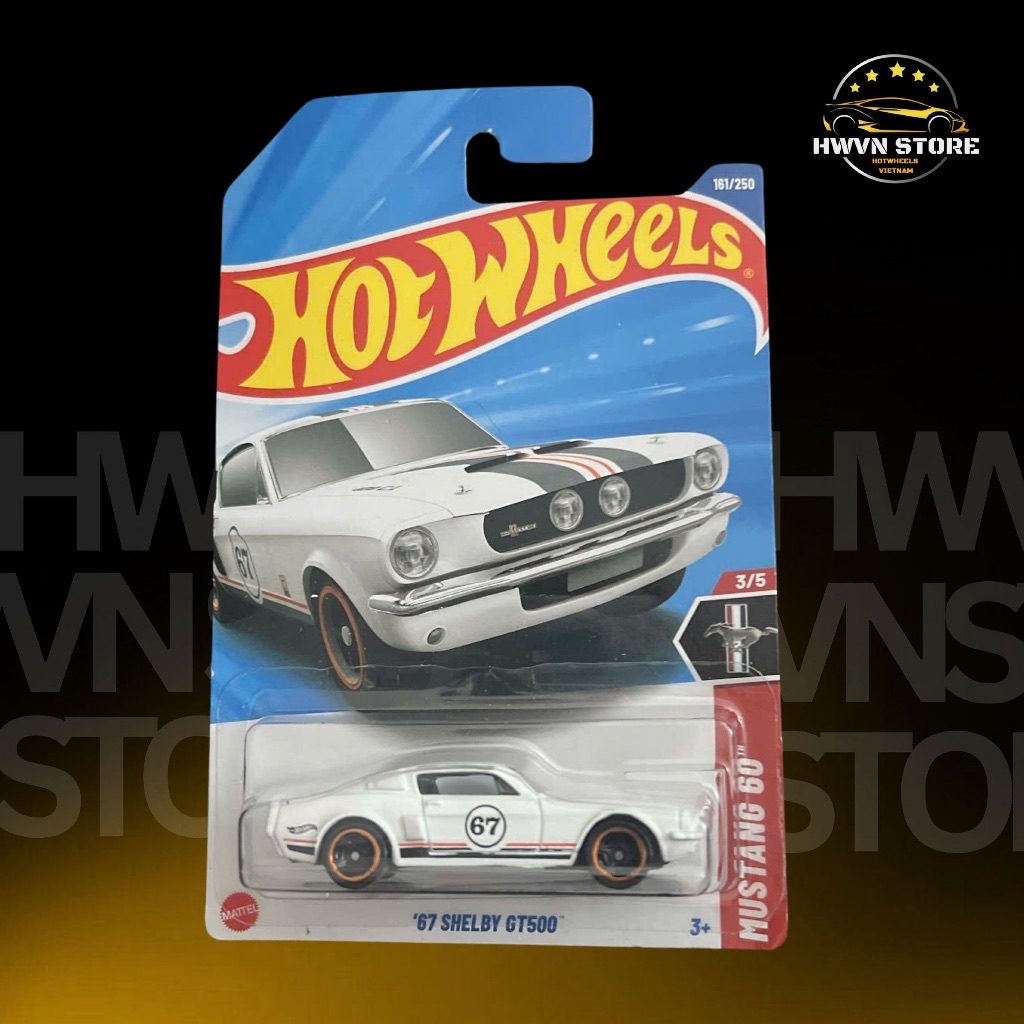 Xe mô hình Hotwheels Shelby GT500 màu trắng